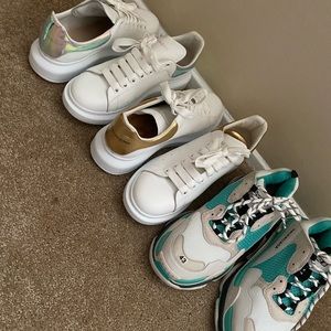 Fluorescent & Gold A. Mcqueens & Blue balenciagas